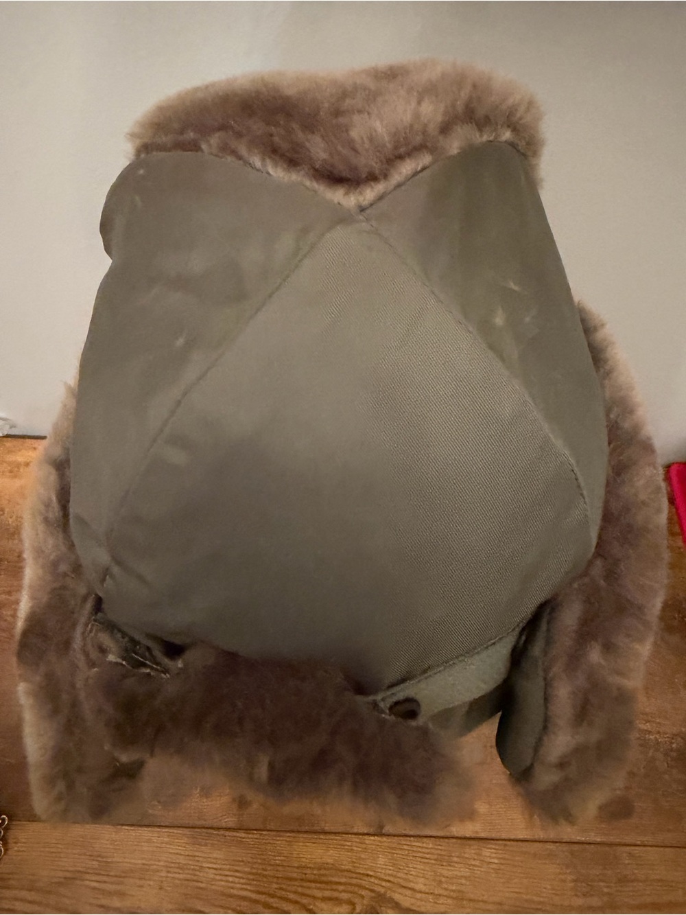 USAF B-9B Flyers Winter Helmet Bancroft Faux Fur Trapper Hat Olive Medium - Picture 4 of 12